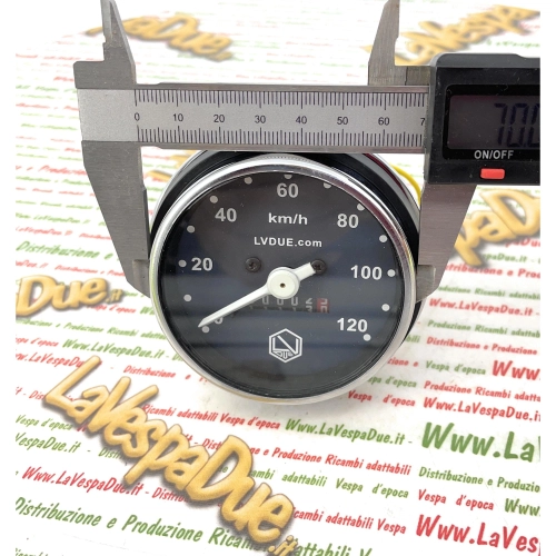 Compteur de vitesse chromé LVDUE pour VESPA 50 125 PK S SS, échelle 120 km/h avec joint, références 179151, 178864, 196894, 196895, 196905 et 197019