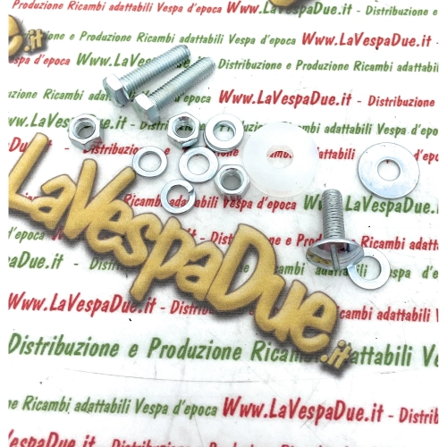 Komplettes Set aus Distanzschrauben und seitlichen und oberen Unterlegscheiben zur Befestigung des Kotflügels für VESPA 50 NLR SPECIAL ET3 PRIMAVERA 125 150 160 180 200 VNA VNB VBB SPRINT SUPER GT GRT GL GS TS RALLY PX PE PK RO 014467 234195