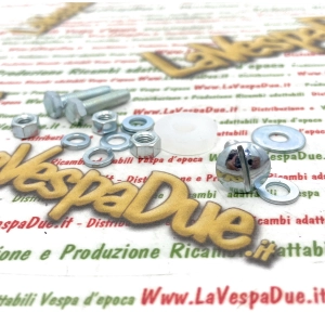 Komplettes Set aus Distanzschrauben und seitlichen und oberen Unterlegscheiben zur Befestigung des Kotflügels für VESPA 50 NLR SPECIAL ET3 PRIMAVERA 125 150 160 180 200 VNA VNB VBB SPRINT SUPER GT GRT GL GS TS RALLY PX PE PK RO 014467 234195