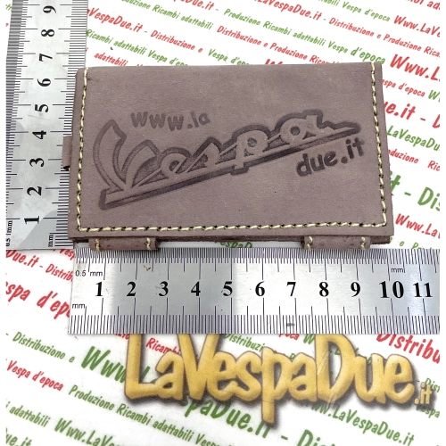 Kratzfester Schlüsselanhänger mit VESPA APE- und LAMBRETTA-Motiven, Dokumentenhülle im Kreditkartenformat, Werbe-Schlüsselanhänger aus Leder mit Clip und Ring (VESPA APE und LAMBRETTA)
