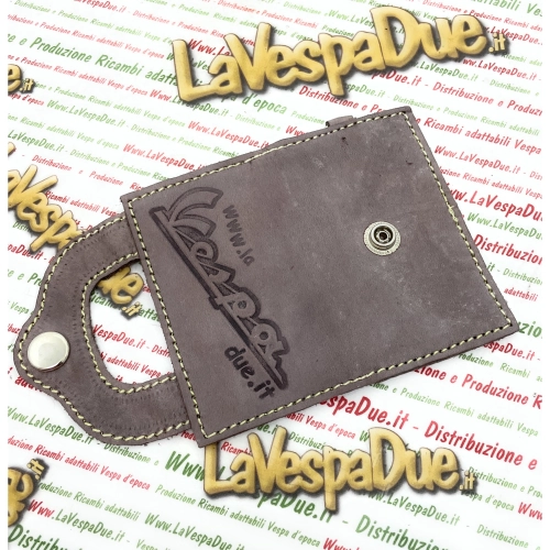 Kratzfester Schlüsselanhänger mit VESPA APE- und LAMBRETTA-Motiven, Dokumentenhülle im Kreditkartenformat, Werbe-Schlüsselanhänger aus Leder mit Clip und Ring (VESPA APE und LAMBRETTA)