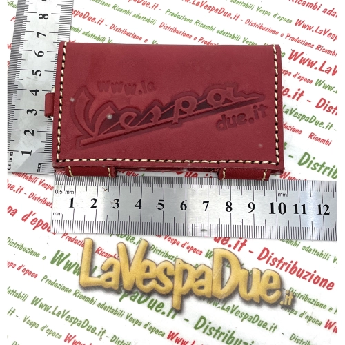 Kratzfester Schlüsselanhänger mit VESPA APE- und LAMBRETTA-Motiven, Dokumentenhülle im Kreditkartenformat, Werbe-Schlüsselanhänger aus Leder mit Clip und Ring (VESPA APE und LAMBRETTA)