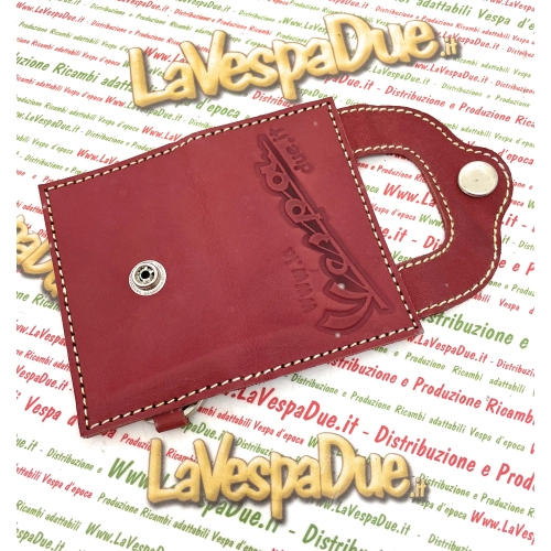 Kratzfester Schlüsselanhänger mit VESPA APE- und LAMBRETTA-Motiven, Dokumentenhülle im Kreditkartenformat, Werbe-Schlüsselanhänger aus Leder mit Clip und Ring (VESPA APE und LAMBRETTA)