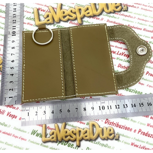 Porte-clés VESPA APE et LAMBRETTA résistant aux rayures, porte-documents format carte de crédit, porte-clés publicitaire en cuir avec mousqueton et anneau VESPA APE et LAMBRETTA