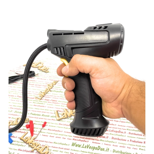 Compresor de aire portátil inalámbrico digital y recargable a batería de 12 V, bomba infladora para coches, motocicletas, bicicletas, VESPA, APE y LAMBRETTA.