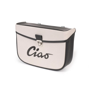 Rear side bag for PIAGGIO CIAO mopeds, grey and black
