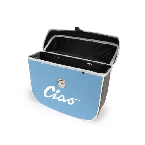 Rear side bag for PIAGGIO CIAO mopeds, blue and grey