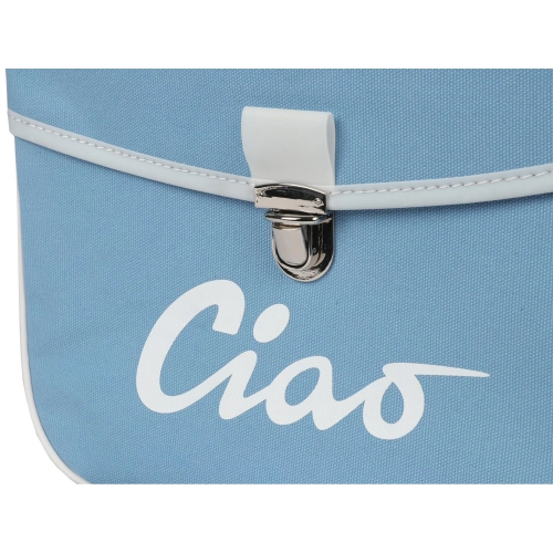 Rear side bag for PIAGGIO CIAO mopeds, blue and grey