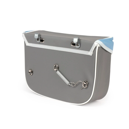 Rear side bag for PIAGGIO CIAO mopeds, blue and grey