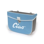 Rear side bag for PIAGGIO CIAO mopeds, blue and grey colour