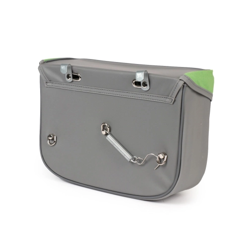 Rear side bag for PIAGGIO CIAO mopeds, grey and green