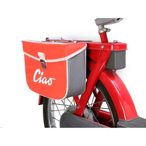 Hecktasche für PIAGGIO CIAO Mopeds, grau und orange