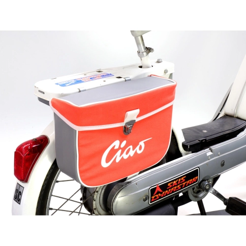 Hecktasche für PIAGGIO CIAO Mopeds, grau und orange