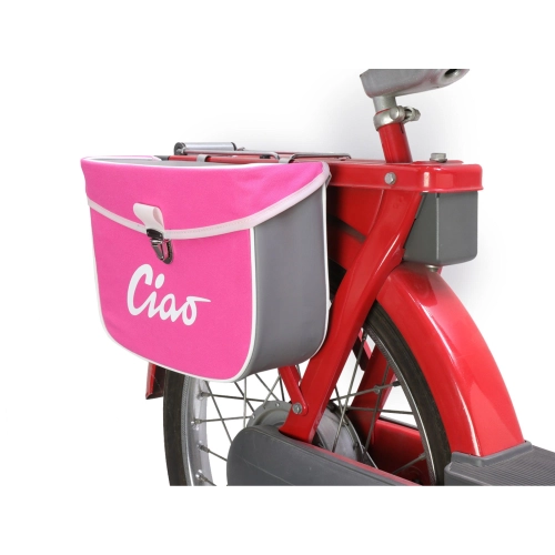 Hecktasche für PIAGGIO CIAO Mopeds, grau und pink