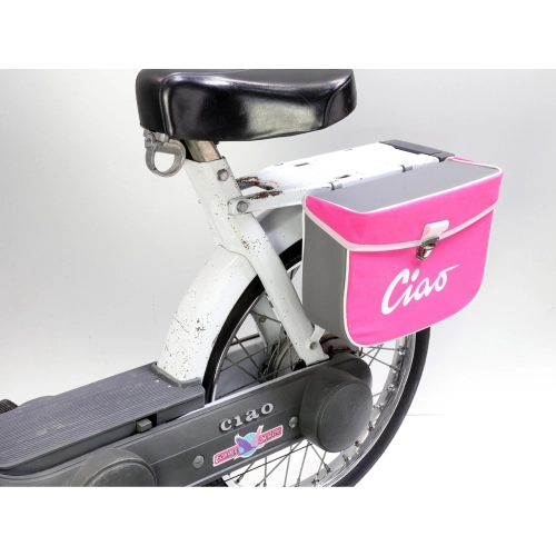 Hecktasche für PIAGGIO CIAO Mopeds, grau und pink