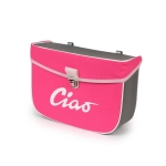 Rear side bag for PIAGGIO CIAO mopeds, grey and pink colour