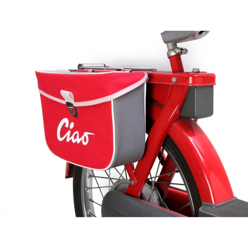 Hecktasche für PIAGGIO CIAO Mopeds, grau und rot