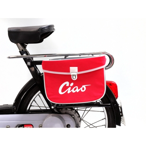 Hecktasche für PIAGGIO CIAO Mopeds, grau und rot