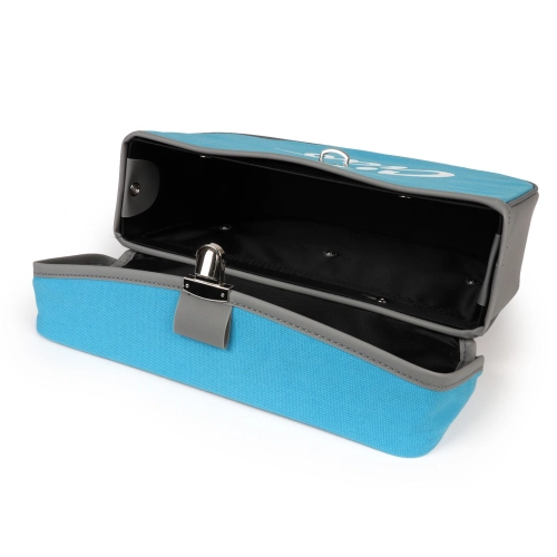 Rear side bag for PIAGGIO CIAO mopeds, grey and turquoise