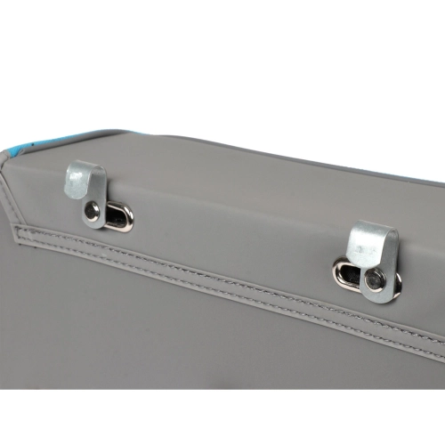 Rear side bag for PIAGGIO CIAO mopeds, grey and turquoise
