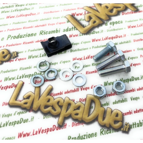 Kit plaque et boulon pour la fixation de la pédale de frein VESPA 50 80 125 150 200 NLR SPECIAL PX PE RALLY SPECIAL PRIMAVERA PX XL