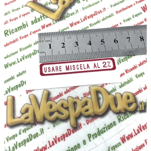 Adhesivo de mezcla roja al 2% para VESPA 50 90 125 PRIMAVERA ET3 - 55 x 10 mm. ro 610054M003