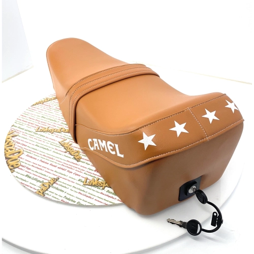 Asiento deportivo de cuero marrón para VESPA 50 90 125 NLR SPECIAL ET3