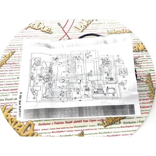 Cableado del sistema eléctrico para Vespa PK 50 V. Producto artesanal italiano de Vespa.