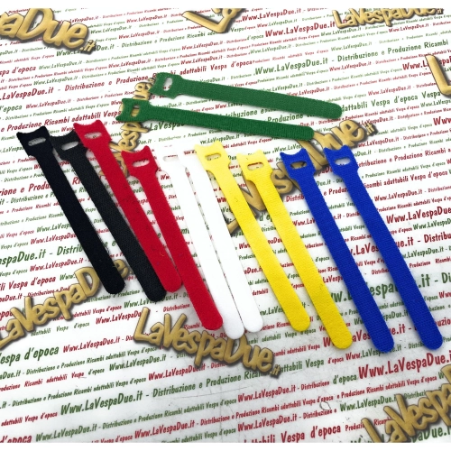 Kit 12 fascette a strappo in velcro nylon 12 x 200 mm per applicazioni varie VESPA APE e LAMBRETTA