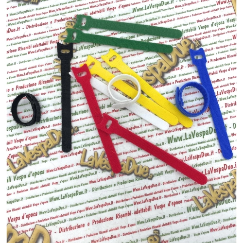 Kit 12 fascette a strappo in velcro nylon 12 x 200 mm per applicazioni varie VESPA APE e LAMBRETTA
