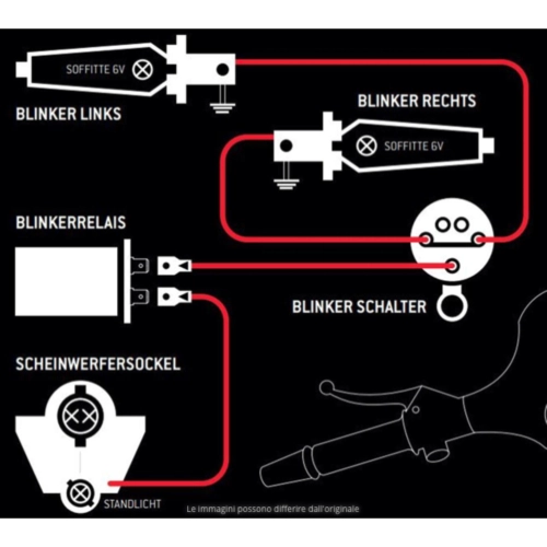 Komplettes Set 6-Volt-Lenkerblinker für VESPA 50 125 150 160 180 200 PRIMAVERA ET3 VNB VBB TS SPRINT SUPER GS GL SS