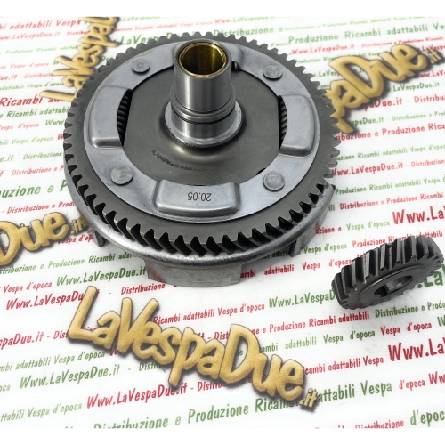 Kupplungsglocke mit schrägverzahnten Zähnen Z 22-63 aus Eisen für VESPA NLR SPECIAL ET3 50 90 Paar Primärantrieb ro 099406