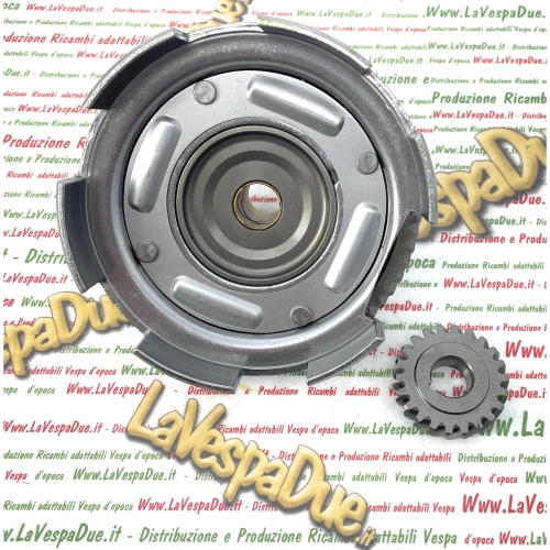 Kupplungsglocke mit schrägverzahnten Zähnen Z 22-63 aus Eisen für VESPA NLR SPECIAL ET3 50 90 Paar Primärantrieb ro 099406