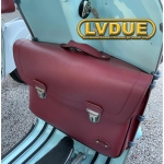 Borsa bauletto retro scudo anteriore bordeau per VESPA 125 150 SUPER SPRINT VELOCE GT GTR GL con tracolla PRODOTTO ARTIGIANALE ITALIANO