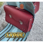 Borsa bauletto retro scudo anteriore bordeau per VESPA 125 150 VNB VNA VBB con tracolla PRODOTTO ARTIGIANALE ITALIANO