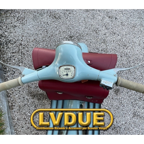 Burgunderrote Frontschutz-Topcase-Tasche für VESPA 125 150 VNB VNA VBB mit Schultergurt, italienisches Handwerksprodukt