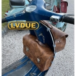 Borsa bauletto retro scudo anteriore cuoio per VESPA 50 90 125 N L R ET3 PRIMAVERA con tracolla PRODOTTO ARTIGIANALE ITALIANO