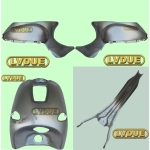 Kit complet de carrosserie, pare-brise, panneaux latéraux et tunnel pour VESPA 50 125 150 ET2 ET4 de 1996 à 2005