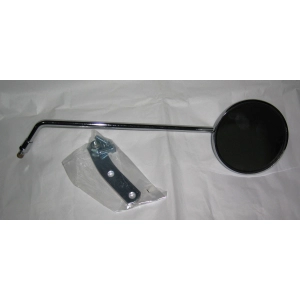 Chromed right rearview mirror, diameter 100 mm, rod height 330 mm, for VESPA 50 80 125 150 180 200 SPECIAL NLR PE PX PK