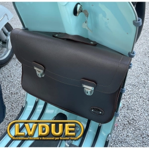Sacoche arrière/avant marron pour Vespa 125/150 Super Sprint Veloce GT GTR GL avec bandoulière. Produit artisanal italien.