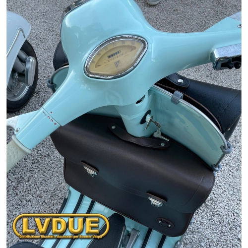 Sacoche arrière/avant marron pour Vespa 125/150 Super Sprint Veloce GT GTR GL avec bandoulière. Produit artisanal italien.
