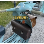 Borsa bauletto retro scudo anteriore marrone per VESPA 125 150 VNB VNA VBB con tracolla PRODOTTO ARTIGIANALE ITALIANO