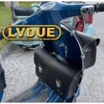 Borsa bauletto retro scudo anteriore nera per VESPA 50 90 125 N L R ET3 PRIMAVERA con tracolla PRODOTTO ARTIGIANALE ITALIANO