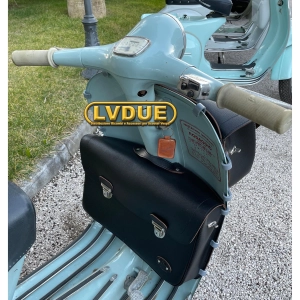 Sacoche arrière/avant noire pour Vespa VESPA 125 150 VNB VNA VBB avec bandoulière. PRODUIT ARTISANAL ITALIEN