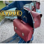 Borsa bauletto retro scudo anteriore bordeau per VESPA 50 90 125 N L R ET3 PRIMAVERA con tracolla PRODOTTO ARTIGIANALE ITALIANO