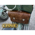 Borsa bauletto retro scudo anteriore cuoio per VESPA V30 VL VN VM VB1 125 150 FARO BASSO con tracolla PRODOTTO ARTIGIANALE ITALIANO
