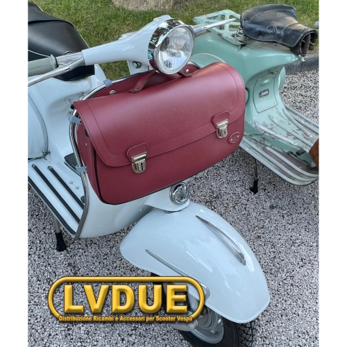 Burgundy front shield top case bag for VESPA 160 GS VSB1T FIRST AND SECOND SERIES with shoulder strap ITALIAN ARTISAN PRODUCT