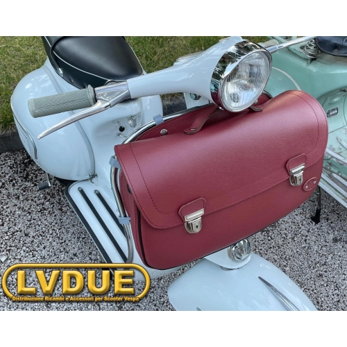 Burgundy front shield top case bag for VESPA 160 GS VSB1T FIRST AND SECOND SERIES with shoulder strap ITALIAN ARTISAN PRODUCT