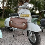 Borsa bauletto scudo anteriore cuoio per per VESPA GS 150 VS4 VS5 con tracolla PRODOTTO ARTIGIANALE ITALIANO