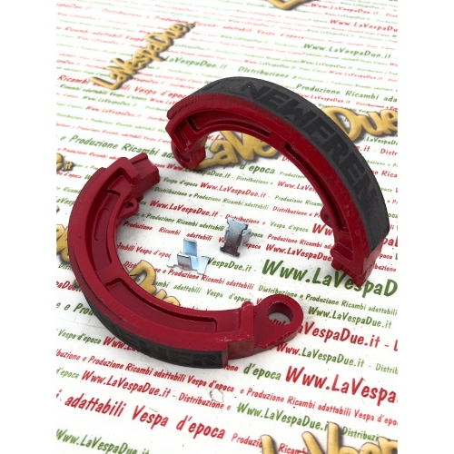 NEWFREN PRO RACE front brake shoes VESPA NLR SPECIAL PRIMAVERA ET3 SS SUPER SPORT SPECIAL PK S XL SUPER 50 90 125 150 rear V98 greater friction and shorter braking distance ro 266506 091058 267757 022001 003523 018020